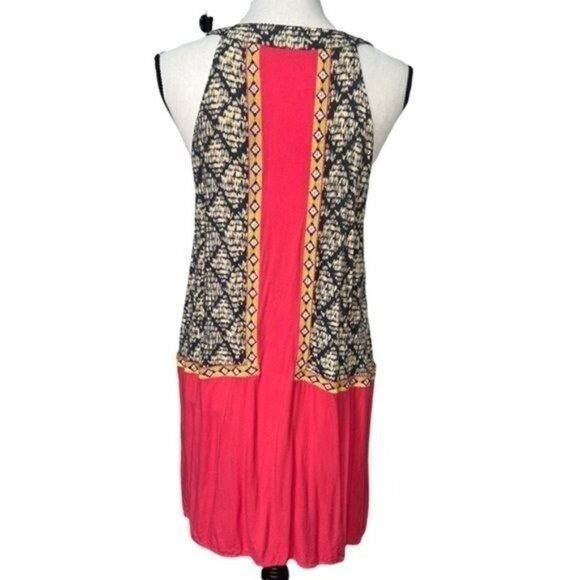 THML Anthropologie Tribal Print Sleeveless Midi Dress w/ Drawstring Accent Sz L - Picture 3 of 16